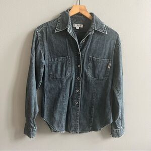 Guess Vintage 90’s Denim Button Down Long Sleeve Shirt 100% Cotton Size Medium